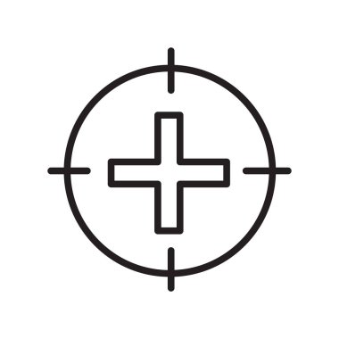 Hedef simge vektör işareti ve beyaz arka plan üzerinde izole sembolü,