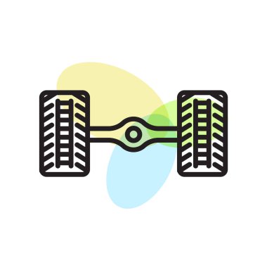 Tekerlek hizalama simge vektör işareti ve üzerinde beyaz ba izole sembolü