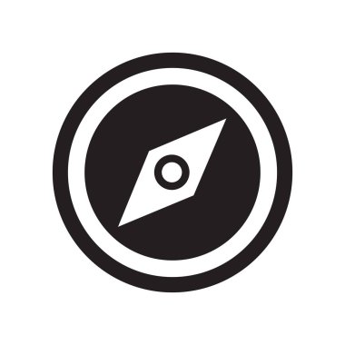 Web ve mobil uygulaması tasarımı, pusula logo kavramı için beyaz arka plan üzerinde izole pusula simgesini vektör