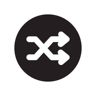 Web ve mobil uygulaması tasarım, Shuffle logo kavramı için beyaz arka plan üzerinde izole shuffle simge vektör