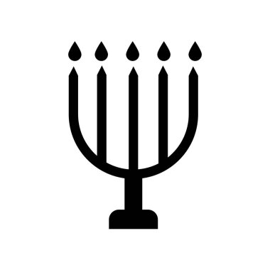 Web ve mobil uygulaması tasarımı, yedi Kollu Şamdan logo kavramı için beyaz arka plan üzerinde izole menorah simge vektör
