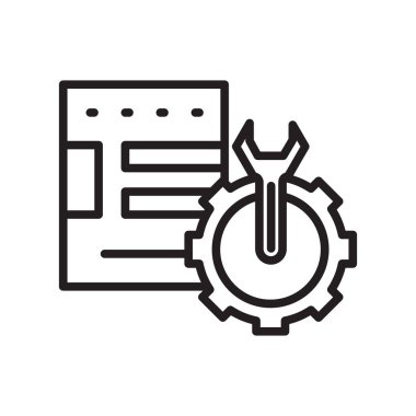 Web ve mobil uygulaması tasarımı, ayarlama logo kavramı için beyaz arka plan üzerinde izole ayarlama simge vektör