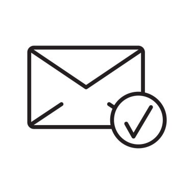 E-posta simgesi üzerinde izole beyaz arka plan web ve mobil uygulaması tasarım, e-posta logo kavramı, anahat simgesini, doğrusal işareti için vektör