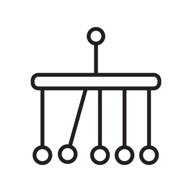 Newton, web ve mobil uygulaması tasarımı, Newton beşik logo kavramı için beyaz arka plan üzerinde izole simge vektör beşiği