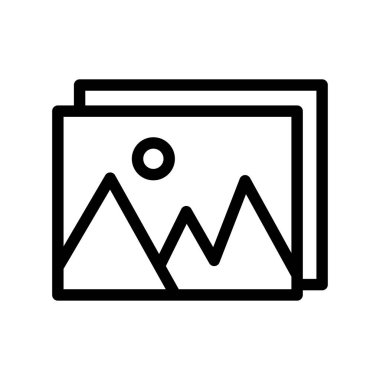 Galeri simge vektör işareti ve beyaz arka plan üzerinde izole sembolü