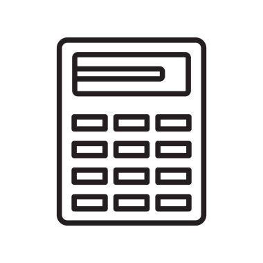 Web ve mobil uygulaması tasarımı, hesap makinesi logo kavramı için beyaz arka plan üzerinde izole hesap makinesi simge vektör