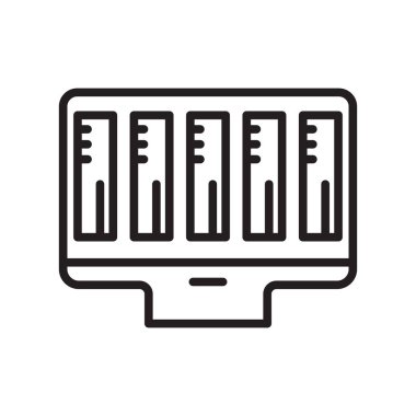 Web ve mobil uygulaması tasarımı, bilgisayar logo kavramı için beyaz arka plan üzerinde izole bilgisayar simge vektör