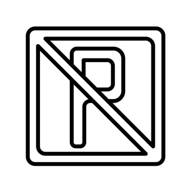 Hiçbir Park simge vektör işareti ve üzerinde beyaz backgro izole sembolü