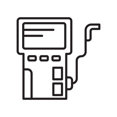 Benzin istasyonu simge vektör web ve mobil uygulaması tasarımı, benzin istasyonu logo kavramı üzerinde izole beyaz arka plan