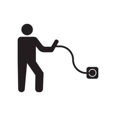 Şarj simge vektör web ve mobil uygulaması tasarımı, şarj logo kavramı için izole üzerinde beyaz arka plan