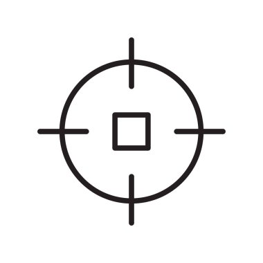 Web ve mobil uygulaması tasarım, odak logosu kavramı için beyaz arka plan üzerinde izole odak simge vektör