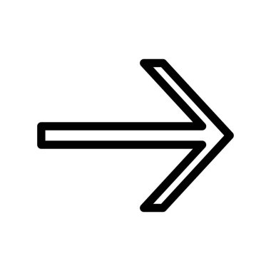 Sağ simge vektör işareti ve beyaz arka plan üzerinde izole sembolü, 