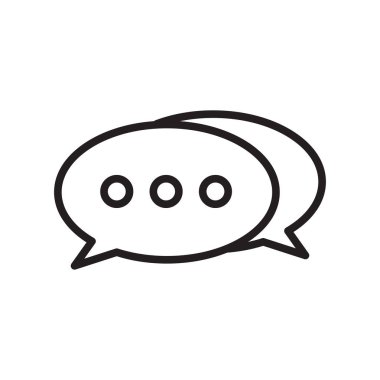 Konuşma balonu simgesinin üzerinde izole beyaz arka plan web ve mobil uygulaması tasarım, konuşma balonu logosu kavramı, anahat simgesini, doğrusal işareti için vektör