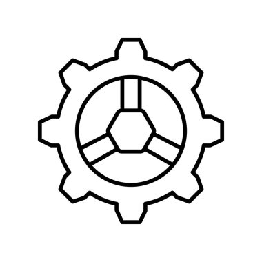 Ayarları simgesi vektör işareti ve beyaz arka plan üzerinde ayarları logo kavramı izole sembolü