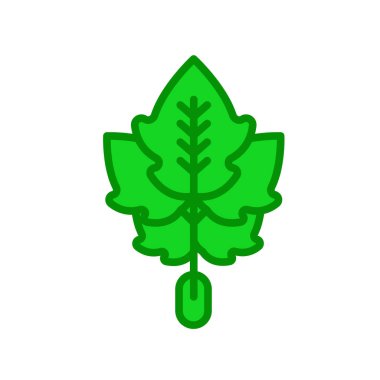 Yaprak simge vektör işareti ve beyaz arka plan üzerinde L izole sembolü