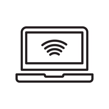 Web ve mobil uygulaması tasarımı, bilgisayar logo kavramı için beyaz arka plan üzerinde izole bilgisayar simge vektör