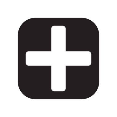 Ekle simgesini vektör web ve mobil uygulaması tasarımı, Ekle logo kavramı için izole üzerinde beyaz arka plan