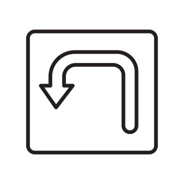 Dönüş simge vektör web ve mobil uygulaması tasarımı, dönüş logo kavramı için izole üzerinde beyaz arka plan