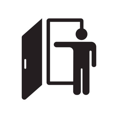 Çıkış simge vektör işareti ve beyaz arka plan üzerinde çıkış logo kavramı izole sembolü