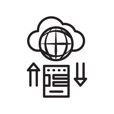 Bulut depolama simge vektör web ve mobil uygulaması tasarımı, bulut depolama logo kavramı için izole üzerinde beyaz arka plan