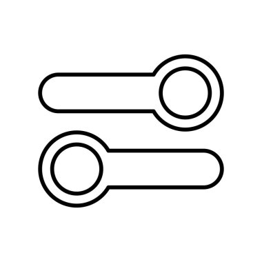 Simge vektör işareti ve beyaz arka plan üzerinde anahtarı logo kavramı izole sembolü geçiş yapma