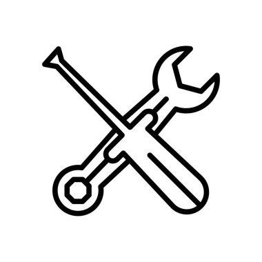 Ayarları simgesi vektör işareti ve üzerinde beyaz adam izole sembolü