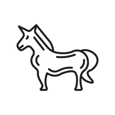 Tek boynuzlu at simge vektör işareti ve beyaz arka plan üzerinde izole sembolü