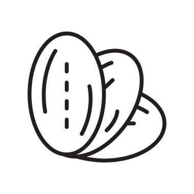 Simge vektör işareti ve izole beyaz arka plan, tohum logo kavramı, anahat simgesini, doğrusal işareti, anahat simgesini, doğrusal işareti sembol tohumlar