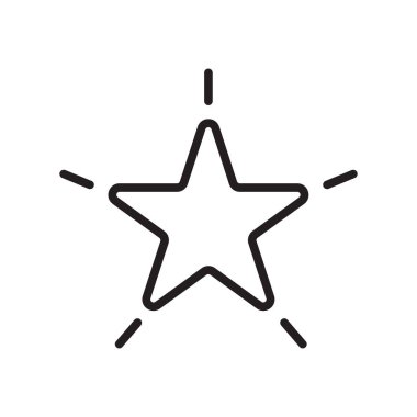 Yıldız simgesi vektör işareti ve beyaz arka plan üzerinde yıldız logo kavramı izole sembolü