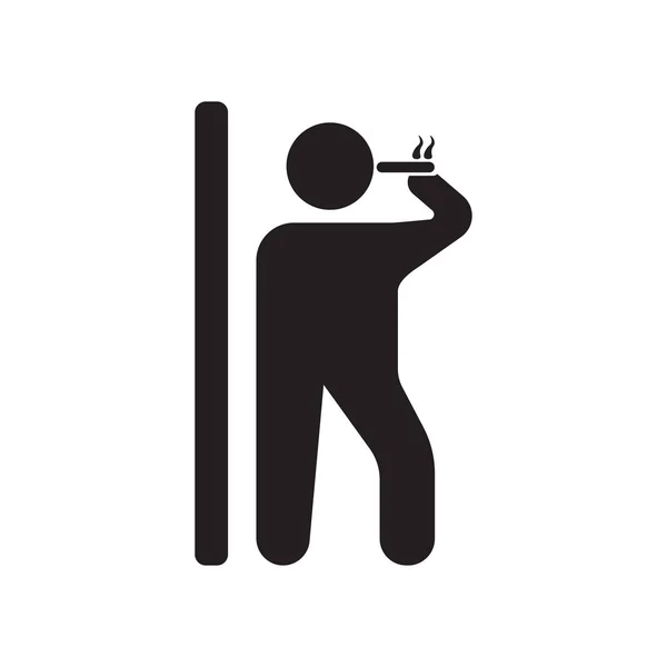 Icono de fumar signo vectorial y símbolo aislado sobre fondo blanco, concepto de logotipo de fumar — Vector de stock