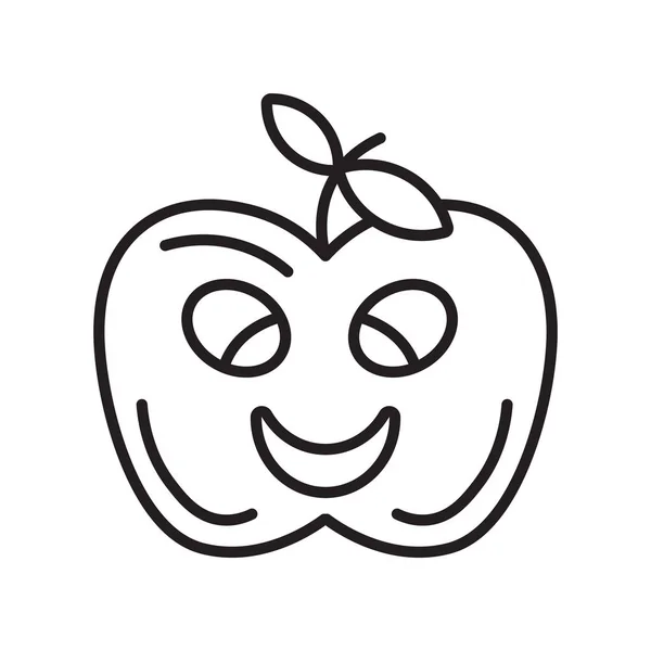 Ícone da Apple sinal vetor e símbolo isolado no fundo branco , — Vetor de Stock