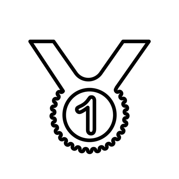 Medalla icono signo vectorial y símbolo aislado sobre fondo blanco , — Vector de stock