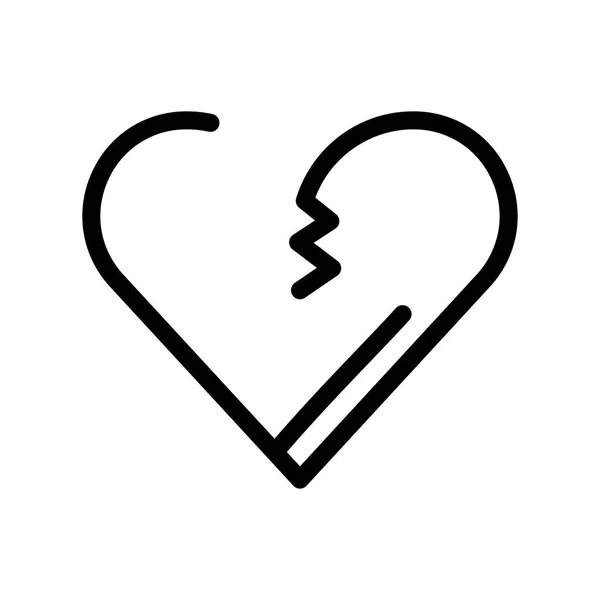 Signo de vector de icono de corazón roto y símbolo aislado en respaldo blanco — Archivo Imágenes Vectoriales