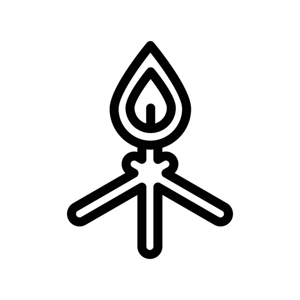 Máglya ikon vektor jel és szimbólum elszigetelt fehér background — Stock Vector
