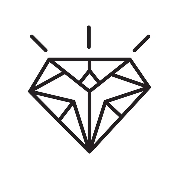 Diamant pictogram vector teken en symbool geïsoleerd op een witte achtergrond, Diamond logo concept — Stockvector