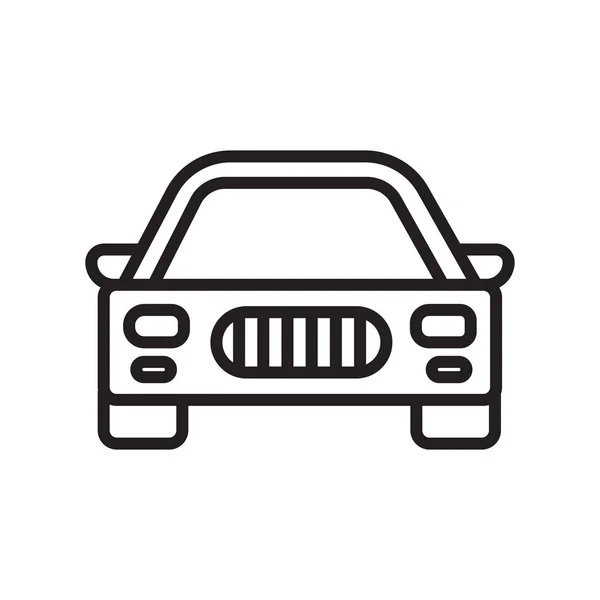 Sinal de vetor ícone do carro e símbolo isolado no fundo branco, Ca — Vetor de Stock