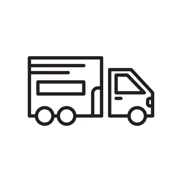 Vrachtwagen pictogram vector teken en symbool geïsoleerd op witte achtergrond, — Stockvector