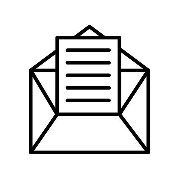 Ícone de correio vetor sinal e símbolo isolado no fundo branco, M — Vetor de Stock