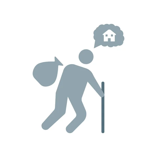 无家可归的图标矢量隔离白色背景为您的 Web 和移动应用程序设计 无家可归的标志概念 — 图库矢量图片