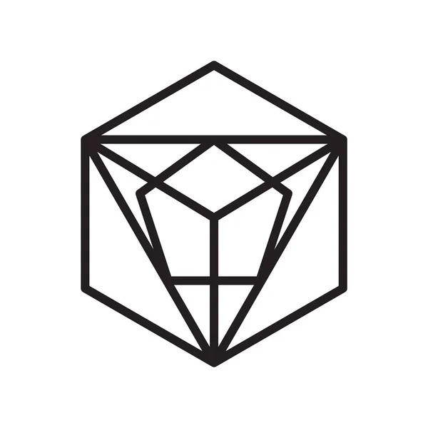 Icosahedron Icono Vector Aislado Sobre Fondo Blanco Para Diseño Web — Archivo Imágenes Vectoriales