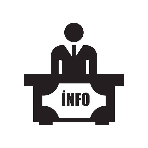Ícone de informação sinal vetor e símbolo isolado no fundo branco, conceito logotipo Info — Vetor de Stock