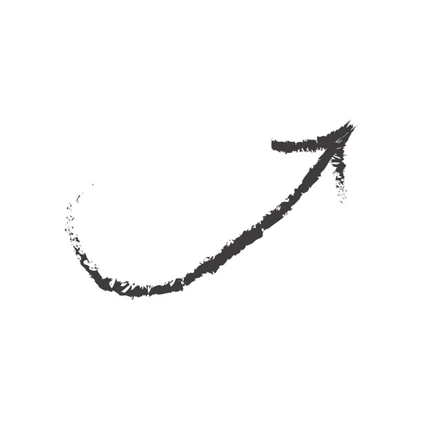 Sinal de vetor ícone de seta esboçado e símbolo isolado no bac branco —  Vetores de Stock