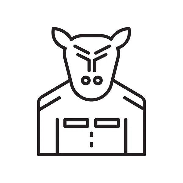 Minotaur pictogram vector teken en symbool geïsoleerd op een witte pagina — Stockvector