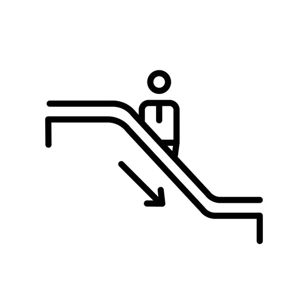 Эскалатор Знак Вектор Значка Изолированы Белом Фоне Веб Мобильных Приложений — стоковый вектор