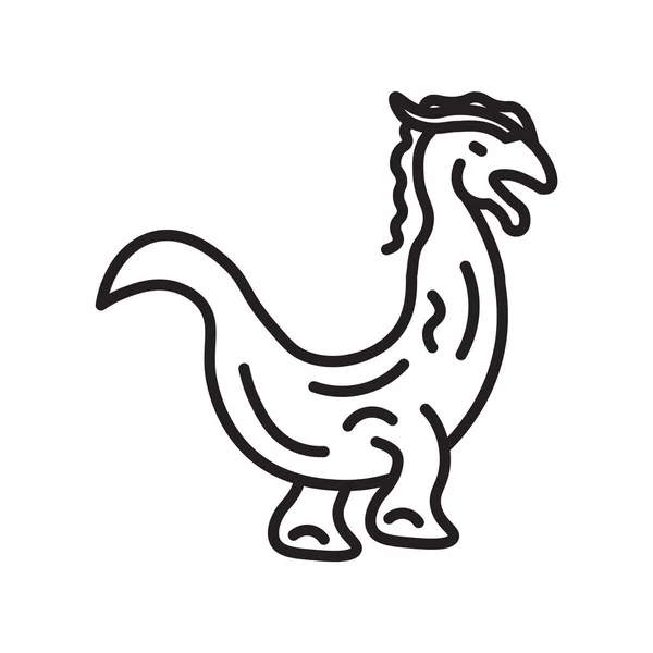 Dragón icono signo vectorial y símbolo aislado sobre fondo blanco , — Vector de stock