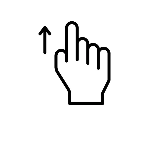 Przesuń palcem w górę ikonę wektor znak i symbol na białym tle na białym tle — Wektor stockowy