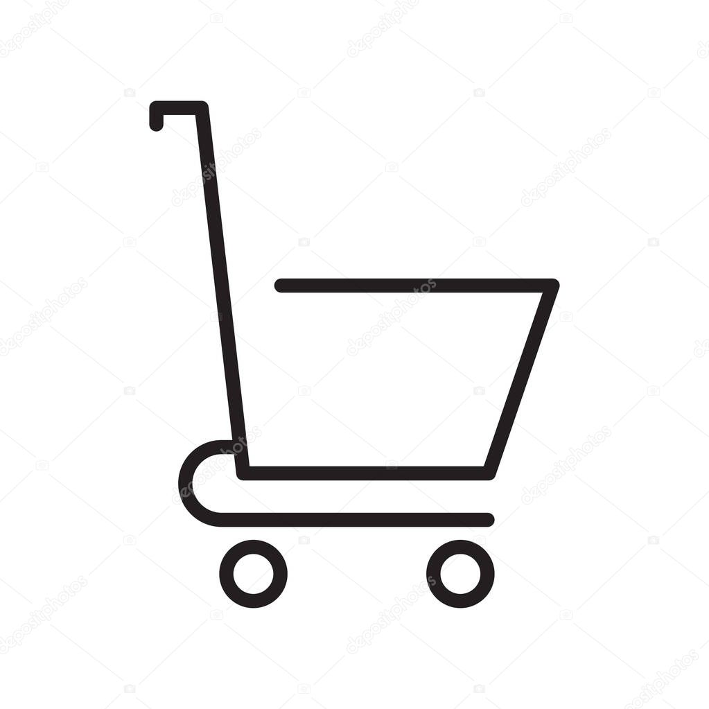 Shopping cart icon vector isolated on white background for your web and mobile app design, Shopping cart logo concept