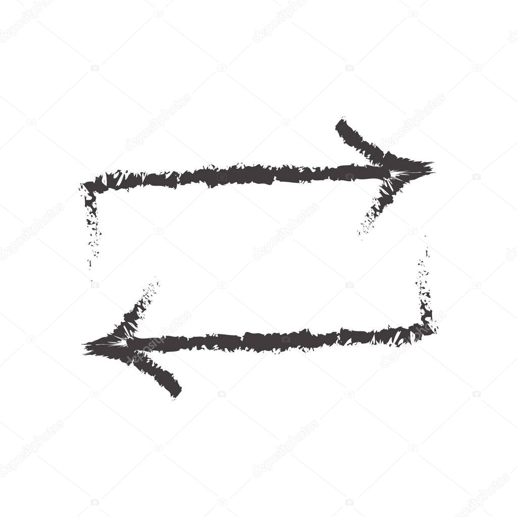 Sketched arrow icon vector isolated on white background for your web and mobile app design, Sketched arrow logo concept