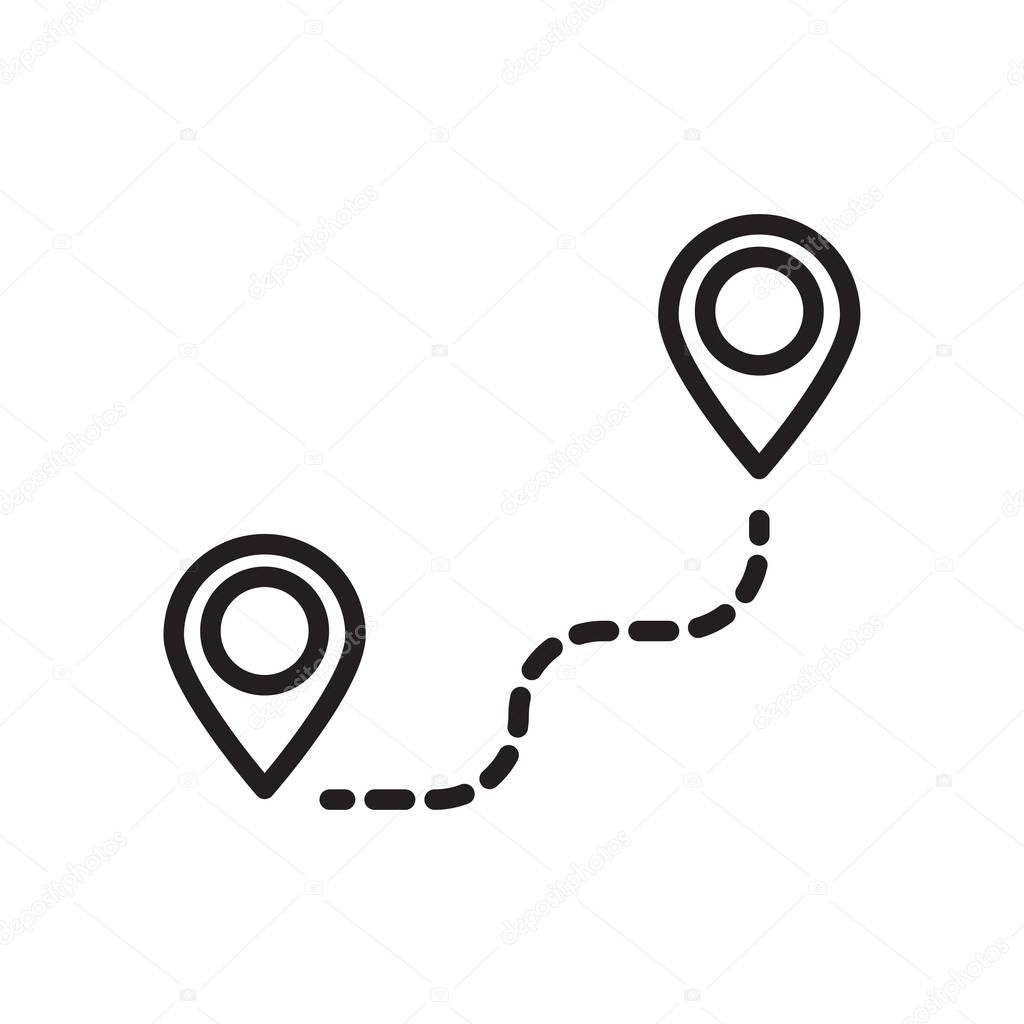 Route icon vector isolated on white background for your web and mobile app design, Route logo concept