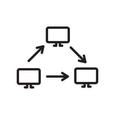 Web ve mobil uygulaması tasarım, ağ logo kavramı için beyaz arka plan üzerinde izole ağ simge vektör